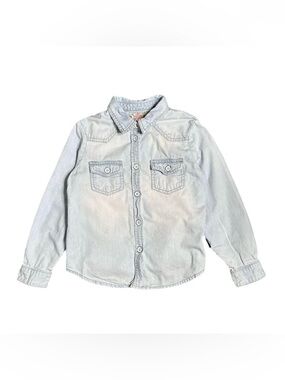 Bonpoint Light Blue Denim Button-Down Shirt for Kids